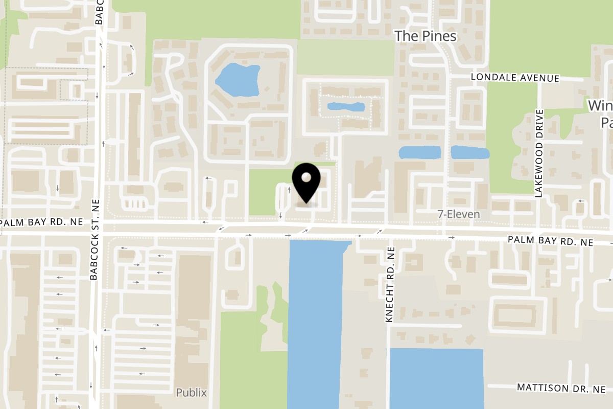 Map showing the location of The Habanero Grill on 1851 Palm Bay Road Northeast in Palm Bay